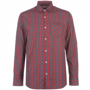 Image of Pierre Cardin Tartan Check Long Sleeve Shirt Mens - Red/Grn/Navy