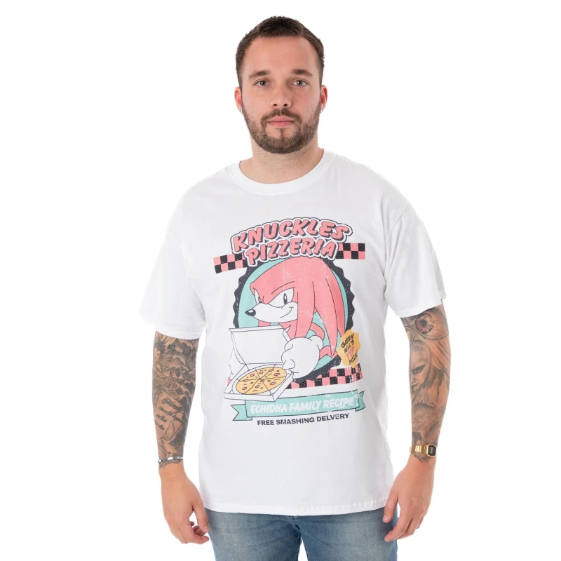 Image of Sonic the Hedgehog Sonic the Hedgehog Men Short Sleeved T-Shirt in White Size: Small White S Male 5063203007066