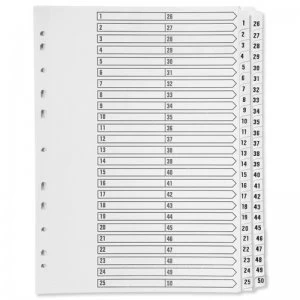 Image of Qconnect A4 1-50 Mylar Index 05501/cs55