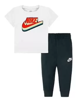 image of Nike Infant Boys Sportswear Futura Tee & Pant Set, White, Size 12 Months