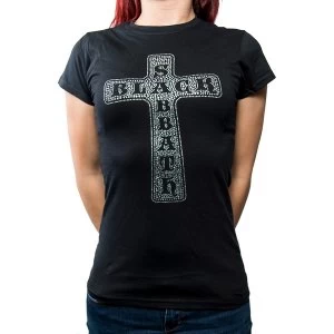 Image of Black Sabbath - Cross Womens Large T-Shirt - Black
