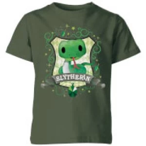 image of Harry Potter Kids Slytherin Crest Kids T-Shirt - Forest Green - 11-12 Years