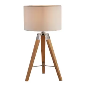 image of Wooden Tripod Table Lamp