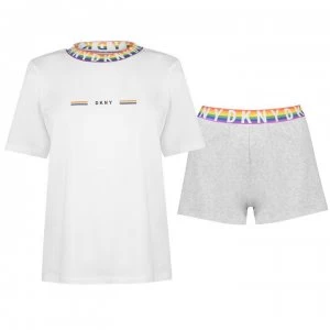 image of DKNY Pride Boxer Pyjama Set - GREY HTHR 037