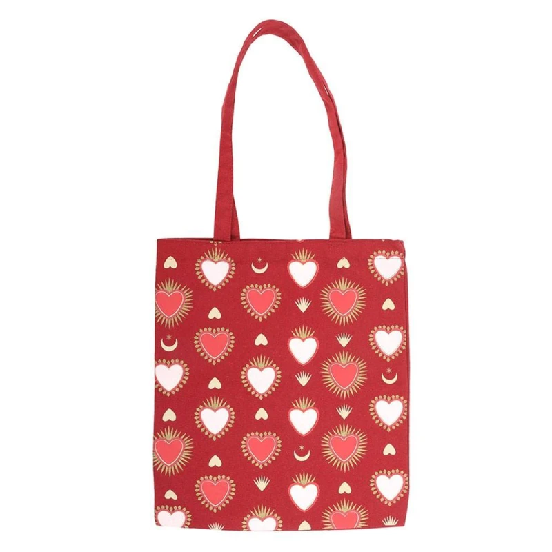 Image of Something Different Womens Sacred Heart Tote Bag in Red Red Female One Size
