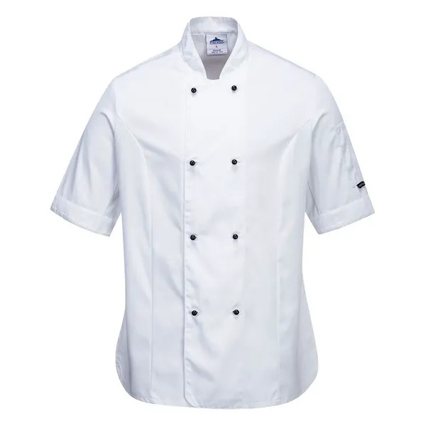 image of Portwest Rachel Womens Chefs Short Sleeve Jacket C737WHRXS Colour: White