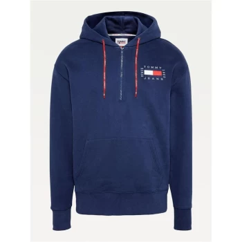 image of Tommy Jeans Half Zip Hoodie - Twlght Navy C87