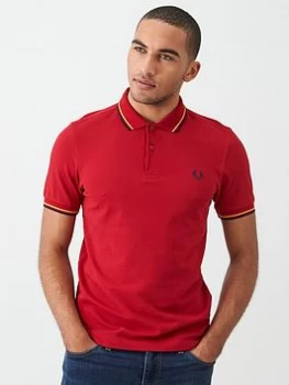 Image of Fred Perry Twin Tipped Polo Shirt - Red, Size S, Men