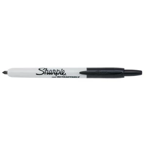 Image of Sharpie Permanent Marker Pen Retractable with Seal Bullet Tip 1.0mm Line Black Pack of 12