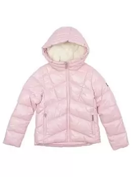 Image of Barbour International Girls Valle Quilt Jacket - Candy Pink, Candy Pink, Size 14-15 Years, Women