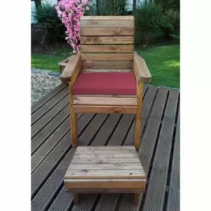 Image of Charles Taylor Deluxe Angled Lounger with Cushions, Burgundy
