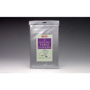 Image of Caroline Square Paper Table Covers 90cm Silver, 2 Pack