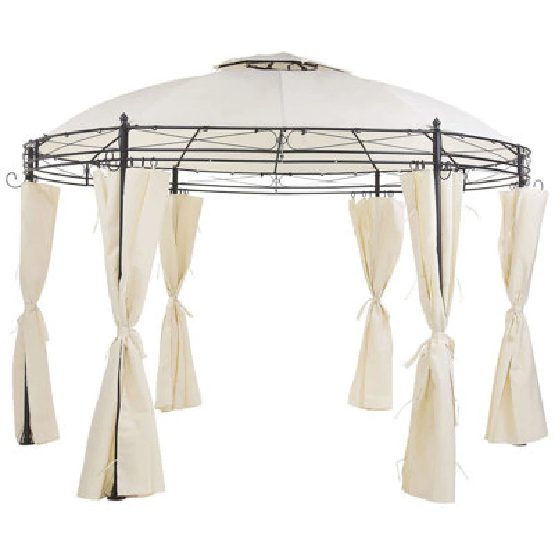Image of Beliani Gazebo Safara Metal 368cm 368cm Beige