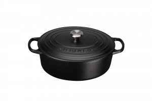 Image of Le Creuset Signature Cast Iron Oval Casserole 27cm Black