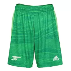 Image of Arsenal 2021-2022 Home Goalkeeper Shorts (Solar Lime) - Kids