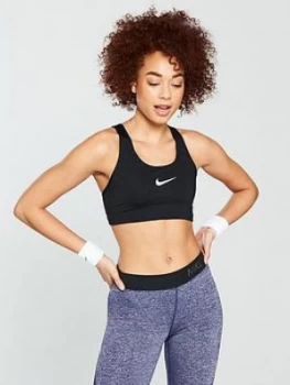 Image of Nike Training Medium Control Swoosh Bra - Black