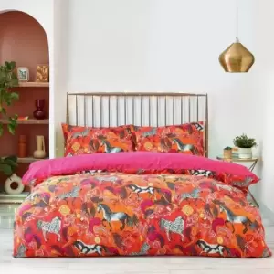 Image of Furn Vivid Andalucian Duvet Cover Set (Double) (Orange)