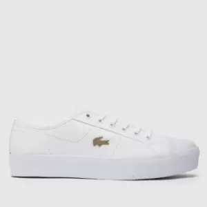 Lacoste White & Gold Ziane Plus Grand Trainers