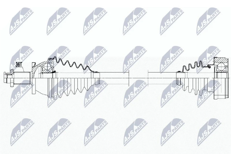 Image of NTY NPW-WW-105 Drive shaft Manual Transmission, Front Axle Right Drive Shaft (13)