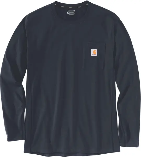 Image of Carhartt Force Flex Pocket Longsleeve Shirt, blue, Size XL