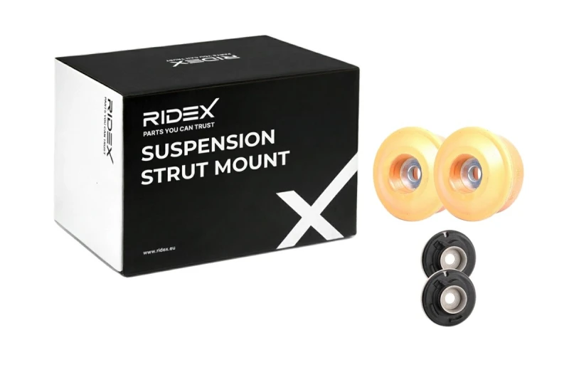 Image of RIDEX 1180S0490 Top strut mount Front Axle, without bearing Suspension Strut Support Bearing (1180)