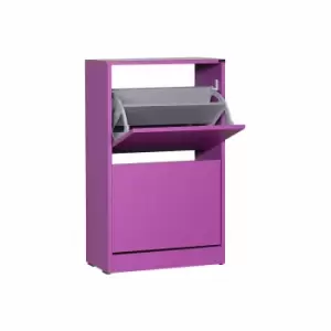 Image of Sloane Two Tier Slim Shoe Storage Cabinet, Purple