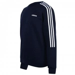 Image of adidas Mens Crew 3-Stripes Pullover Sweatshirt - Navy/White