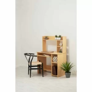 image of Interiors by PH Home Office Desk with Shelves, Natural