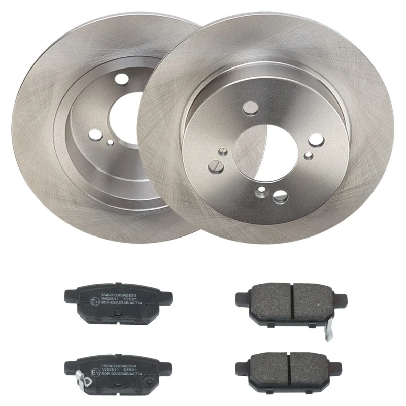 Image of RIDEX 3405B2354 Brake disc and pads set Rear Axle, Brake Disc Type: Solid, with acoustic wear warning Brake Set,disc brakes (3405)
