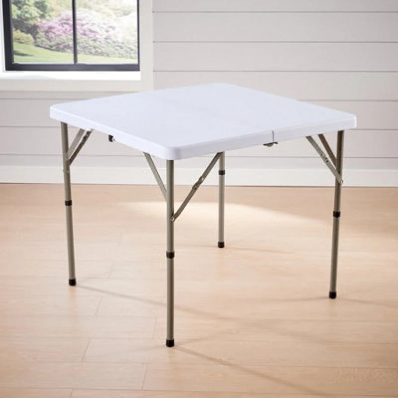Image of Home Source Folding 86cm Square Outdoor Trestle Table White