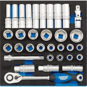 Image of Draper 33 Piece 1/2" Drive Socket Set In Eva Insert Tray 1/2"