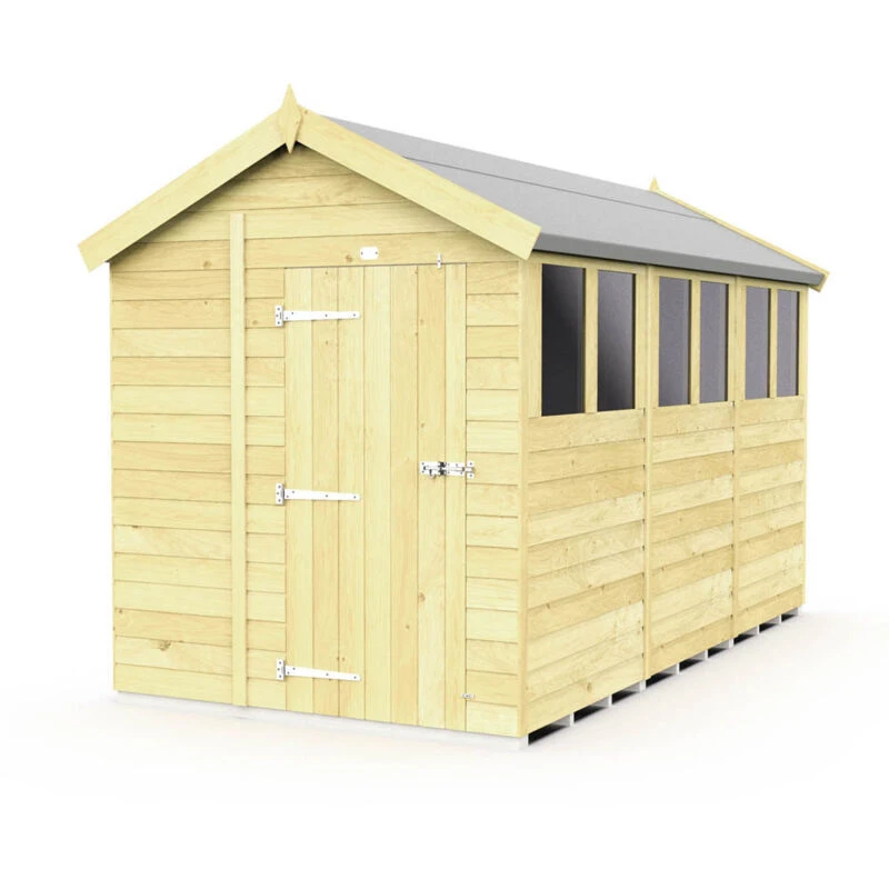 Image of Flat Pack Sheds DIY Sheds 6 x 12 Apex Shed, Brown 6X12AFF