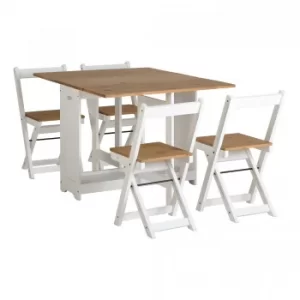 Image of Santos Pine and White Butterfly Dining Set