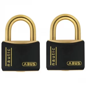 image of ABUS 35278 T84MB/40mm Black Rustproof Padlock Twin Pack Carded