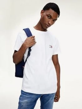 Image of Tommy Jeans TJM Chest Logo Tee - White, Size XS, Men