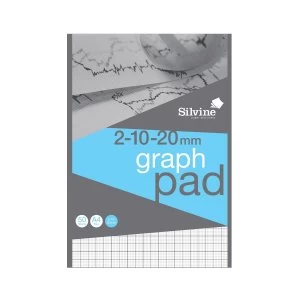 image of Silvine Graph Pad 2,10,20mm 50 Sheets A4 A4GP21020