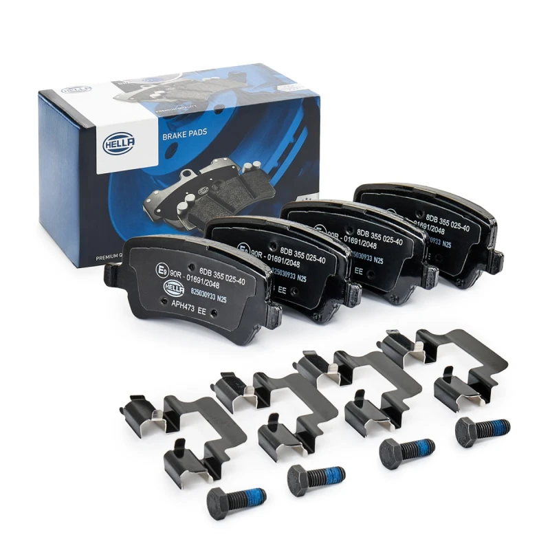 Image of HELLA Brake pad set HELLA 8DB 355 025-401