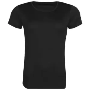 Image of Awdis Womens/Ladies Cool Recycled T-Shirt (M) (Jet Black)