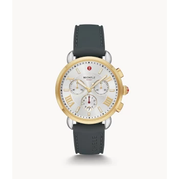 Image of Michele Womens Sporty Sport Sail Two-Tone Watch - Gray