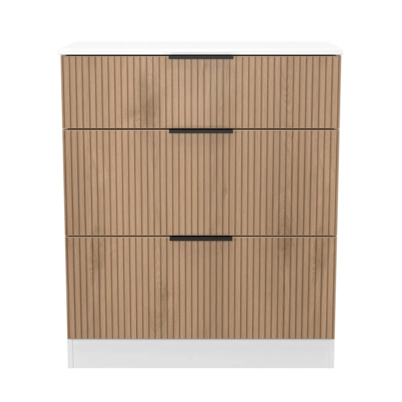 Image of Welcome Furniture Ready Assembled Java 3 Drawer Deep Chest, White JAV049SEWM