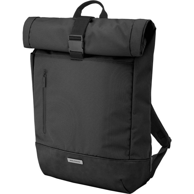 Image of Moleskine Mens Metro Roll Top Backpack in Black Male