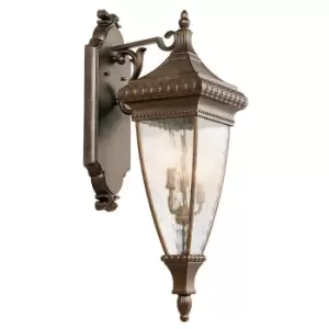 Image of Outdoor IP44 3 Bulb Wall Light Brushed Bronze LED E14 60W