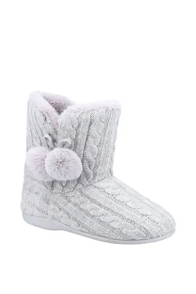 Fleet & Foster Apple Knitted Bootie Slipper Grey