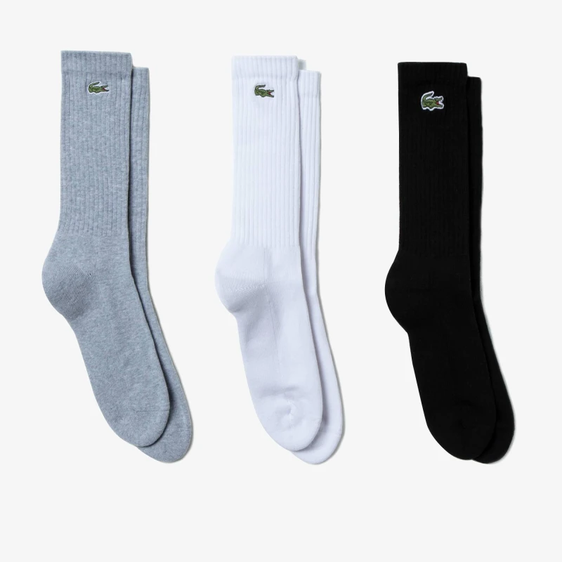 Image of Lacoste 3 Pack Crew Socks - Multi Multi 6 - 12 Months