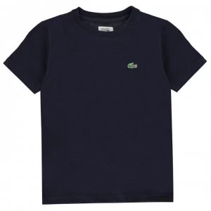 Image of Lacoste Junior Boys Basic Logo T Shirt - Navy 166