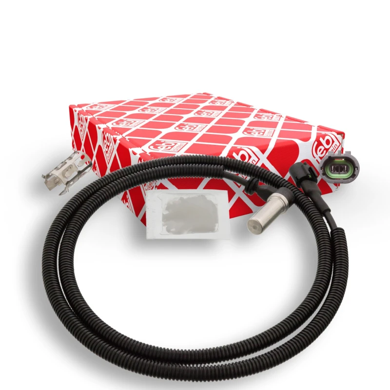 Image of FEBI BILSTEIN 106407 ABS Sensor Front Axle Right, with bush Sensor,wheel speed (412)