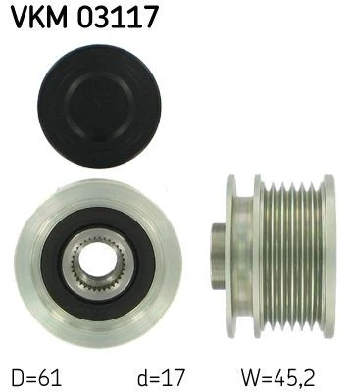 Image of SKF Alternator clutch pulley SKF VKM 03117