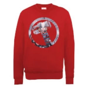 Image of Marvel Avengers Assemble Thor Montage Sweatshirt - Red - L