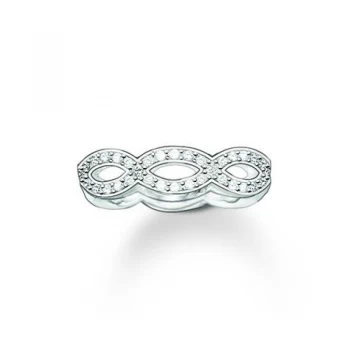 image of Ladies Thomas Sabo Sterling Silver Size P.5 Glam & Soul White Love Knot Ring