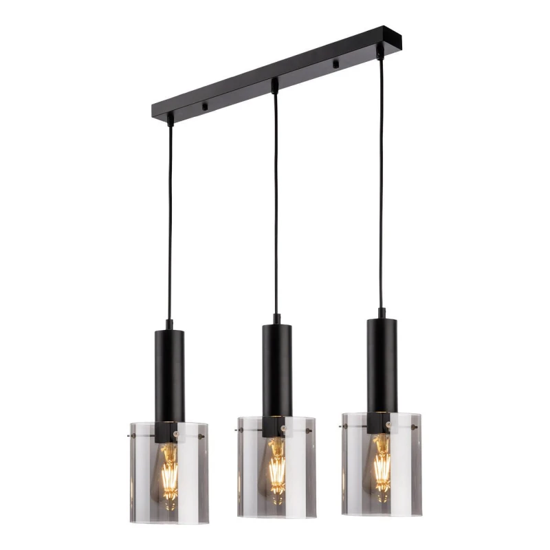 Image of Firstlight Phase 3-Light Pendant Light Smoked in Black